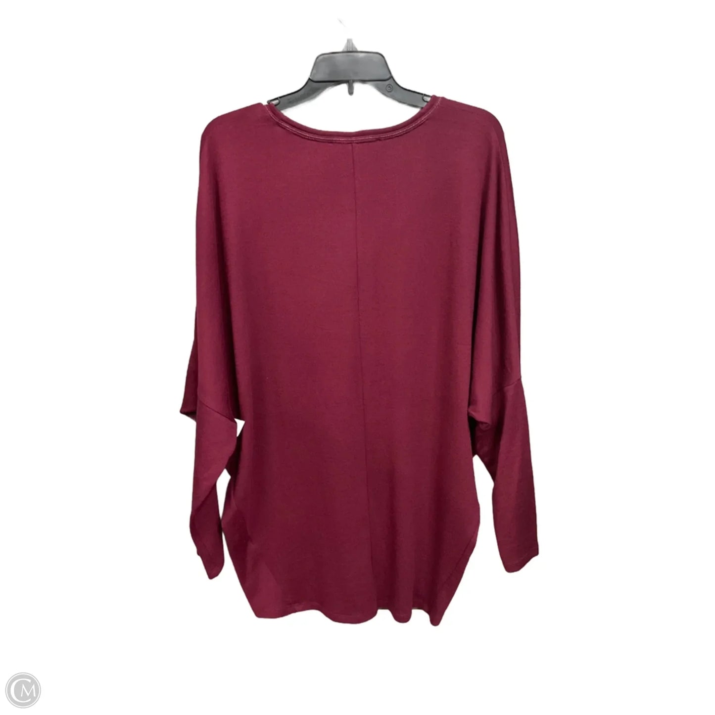 Top Long Sleeve Basic By White House Black Market In Maroon, Size: M