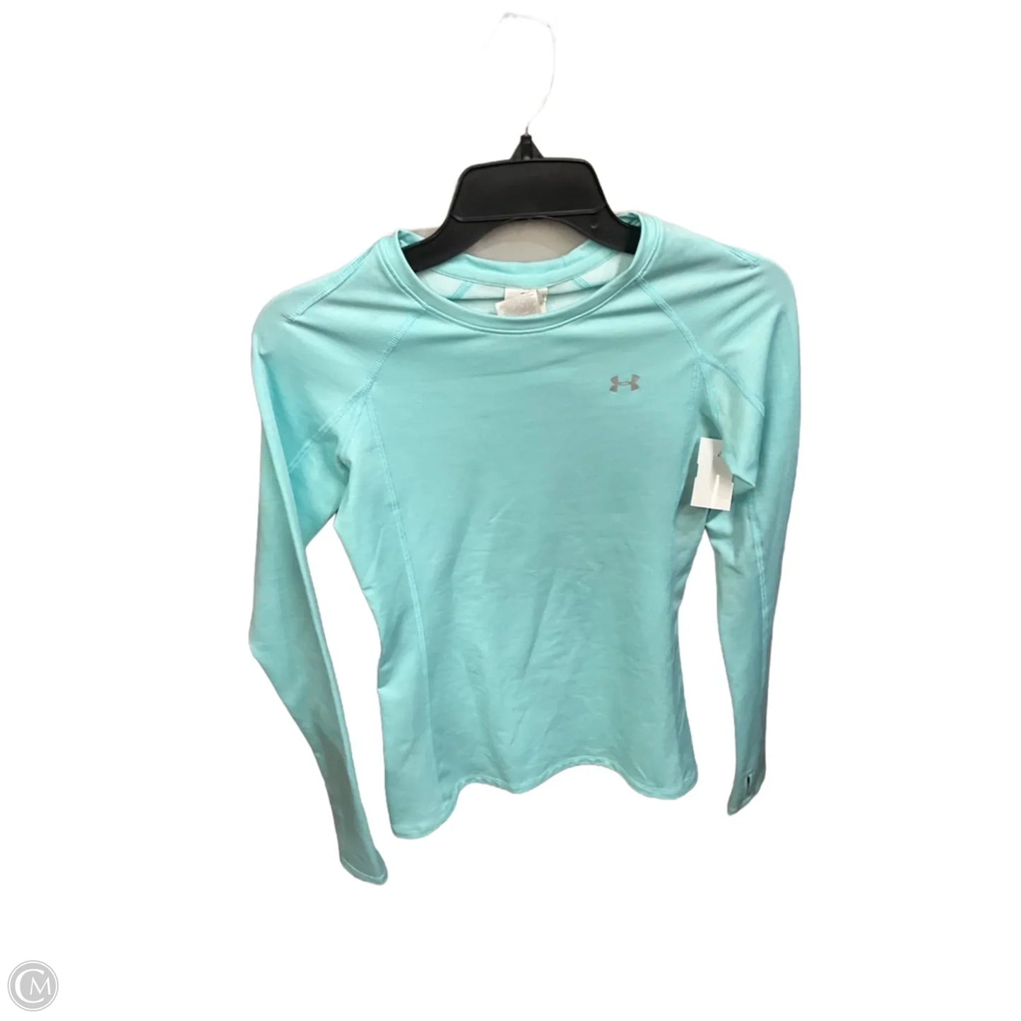 Athletic Top Long Sleeve Crewneck By Under Armour In Aqua, Size: Xs