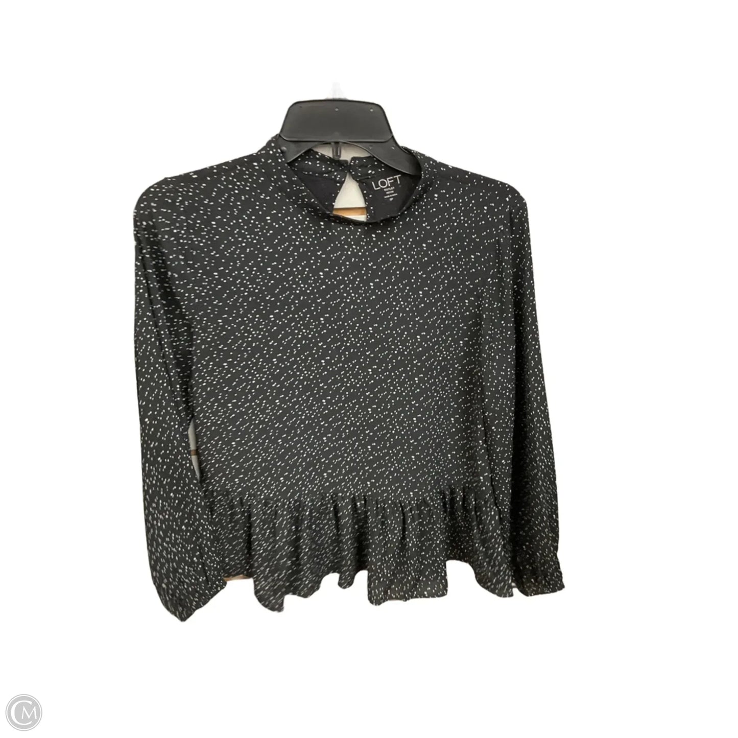 Blouse Long Sleeve By Loft In Black & White, Size: Sp