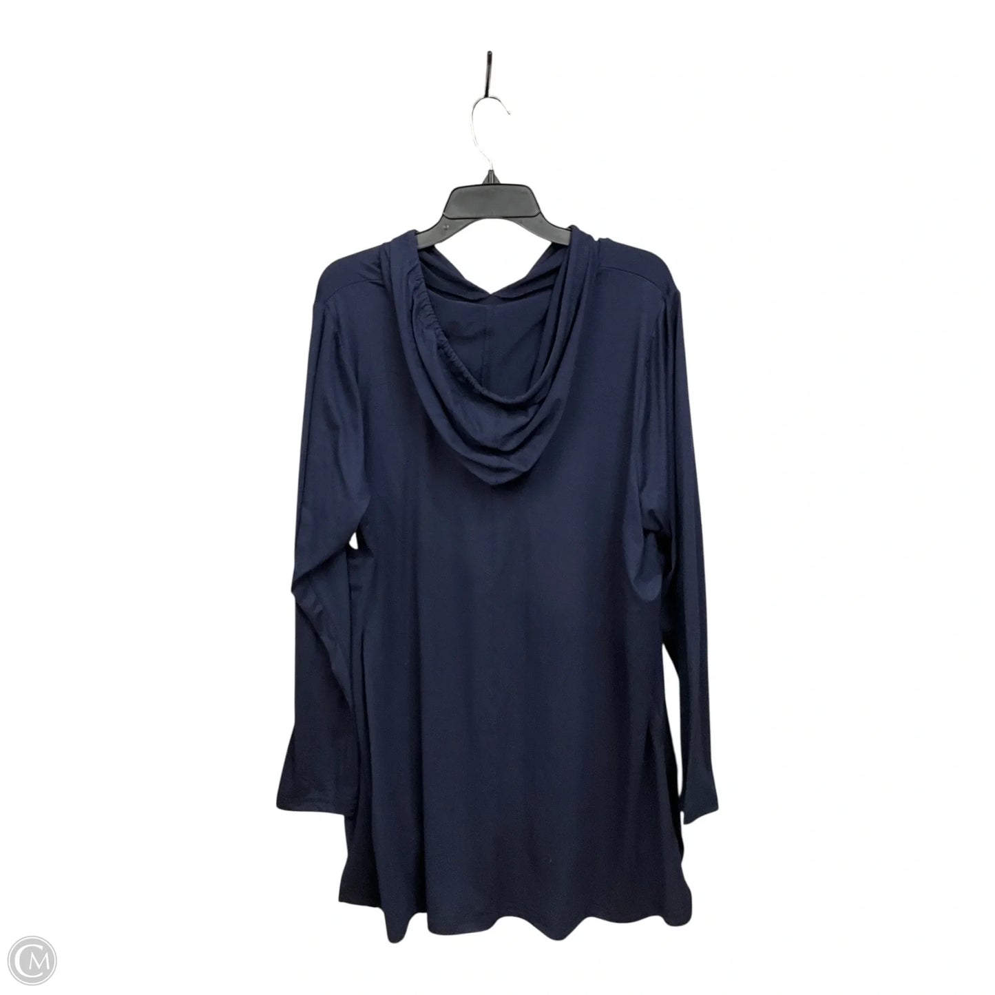 Athletic Top Long Sleeve Hoodie By Livi Active In Navy, Size: 2x