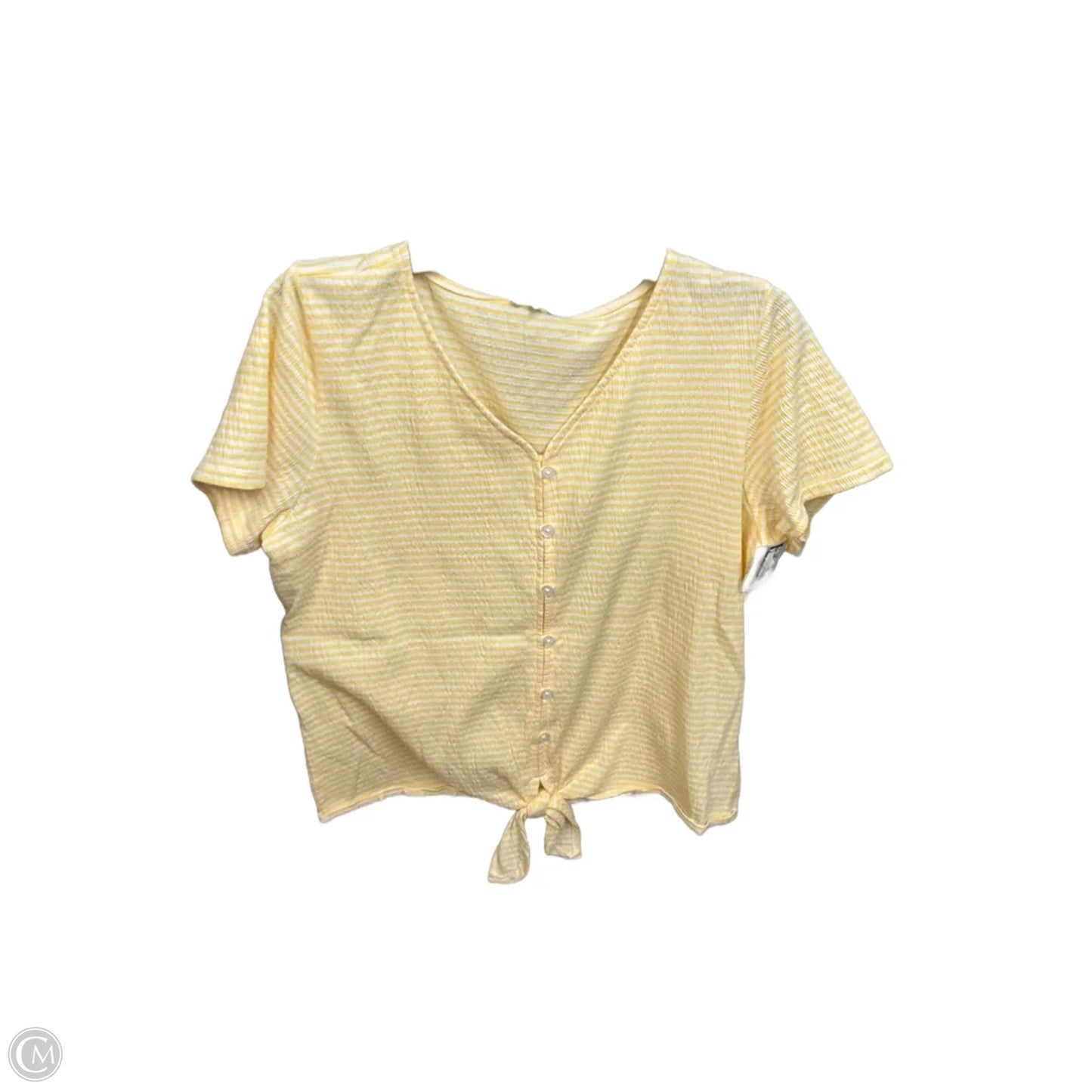 Top Short Sleeve By Talbots In Striped Pattern, Size: M