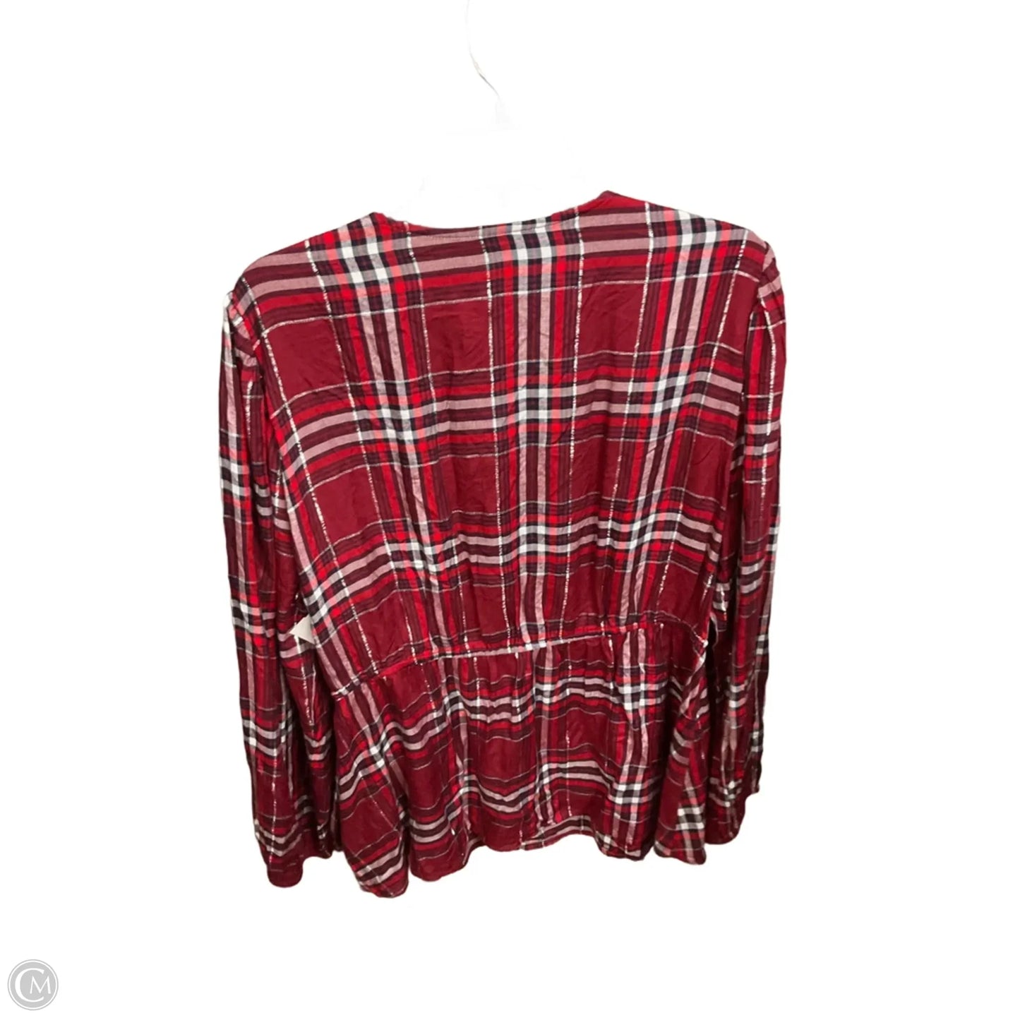 Top Long Sleeve By Lane Bryant In Plaid Pattern, Size: Xxl