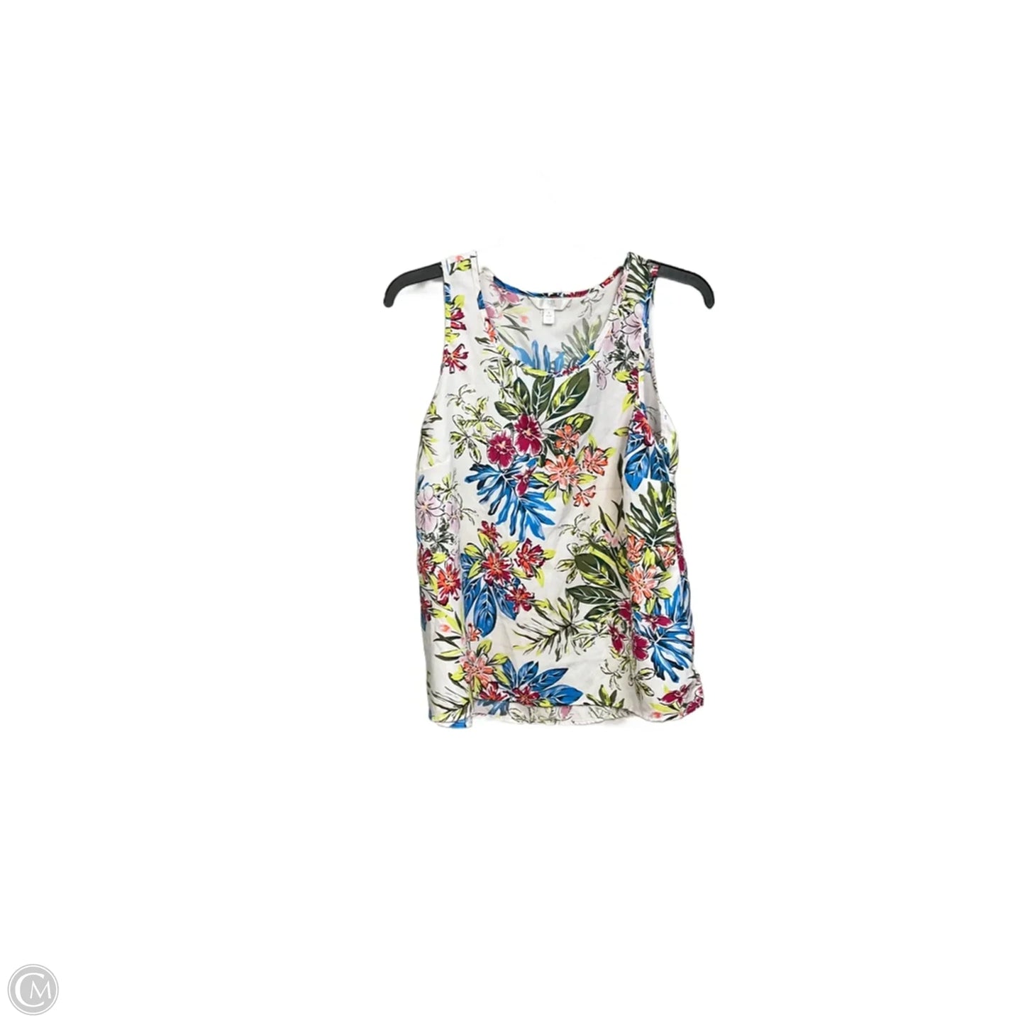 Top Sleeveless By Time And Tru In Floral Print, Size: S