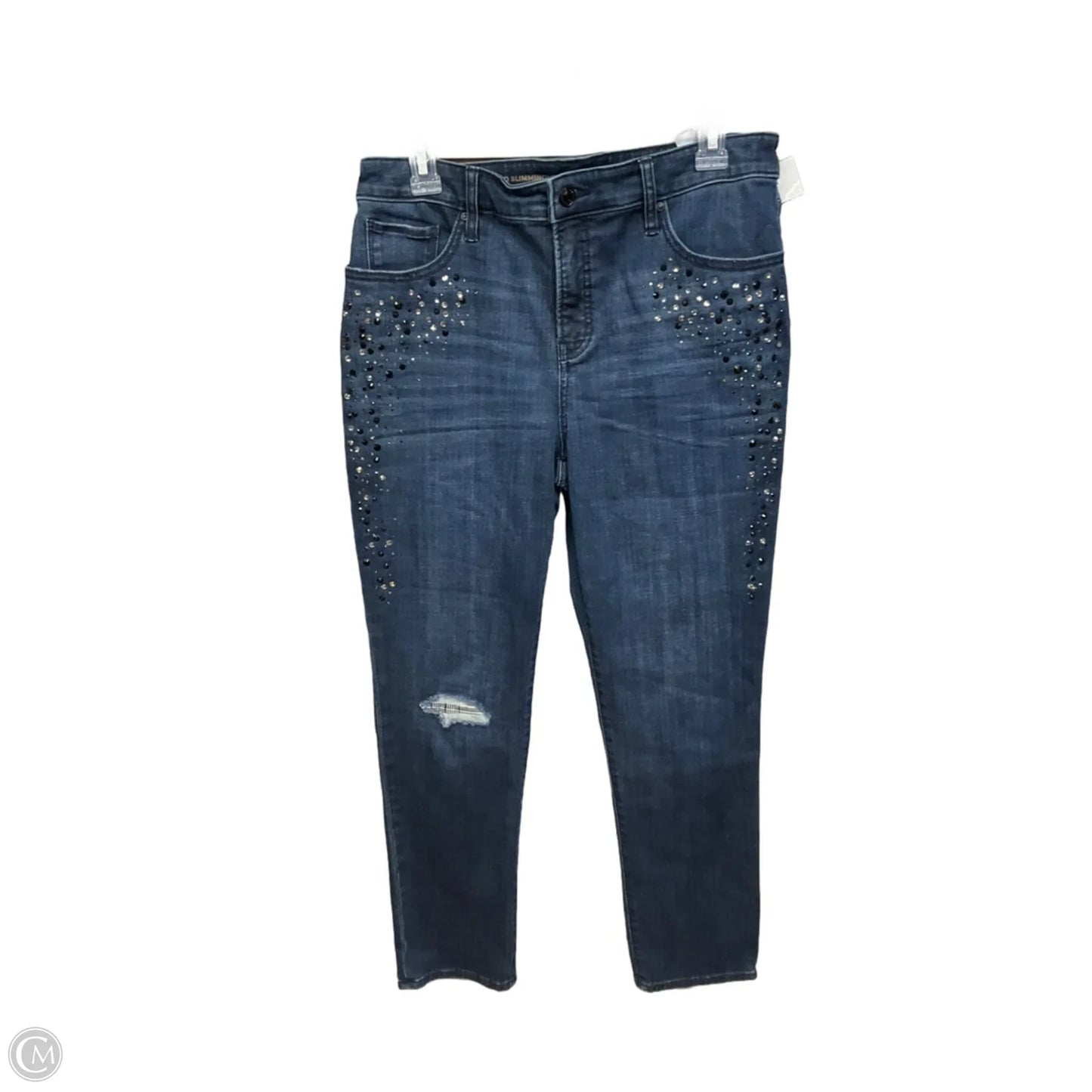 Jeans Straight By Chicos In Blue Denim, Size: 8
