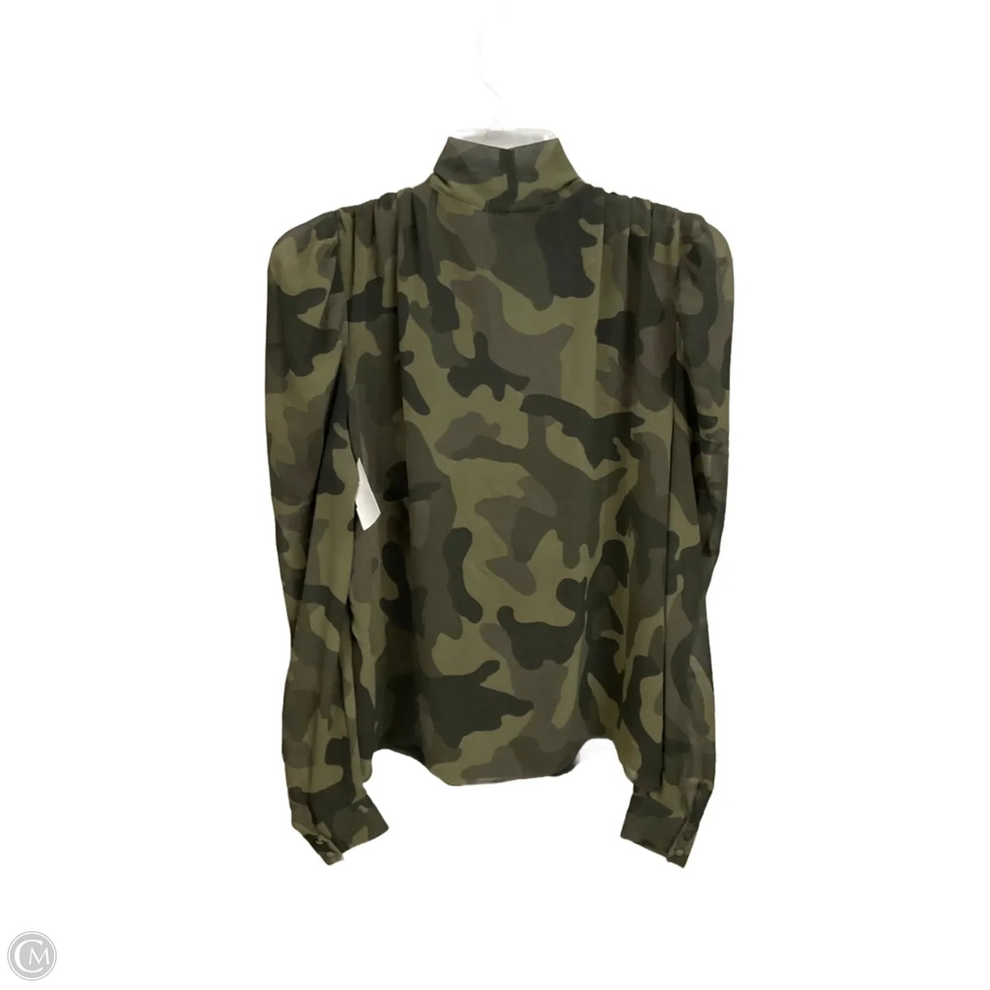 Blouse Long Sleeve By White House Black Market In Camouflage Print, Size: M