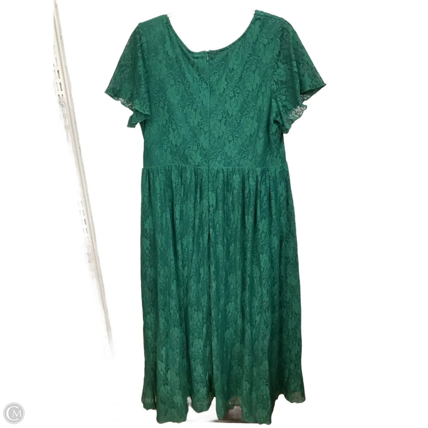 Dress Party Long By Clothes Mentor In Green, Size: 1x