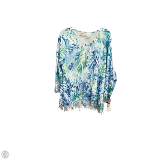 Top 3/4 Sleeve By Alfred Dunner In Multi-colored, Size: 1x