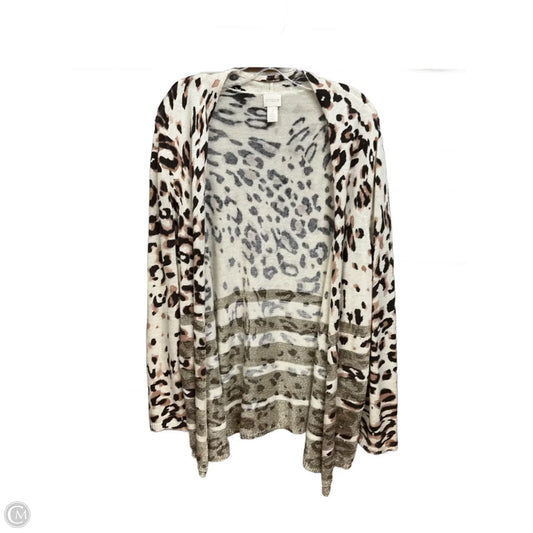 Cardigan By Chicos In Animal Print, Size: L