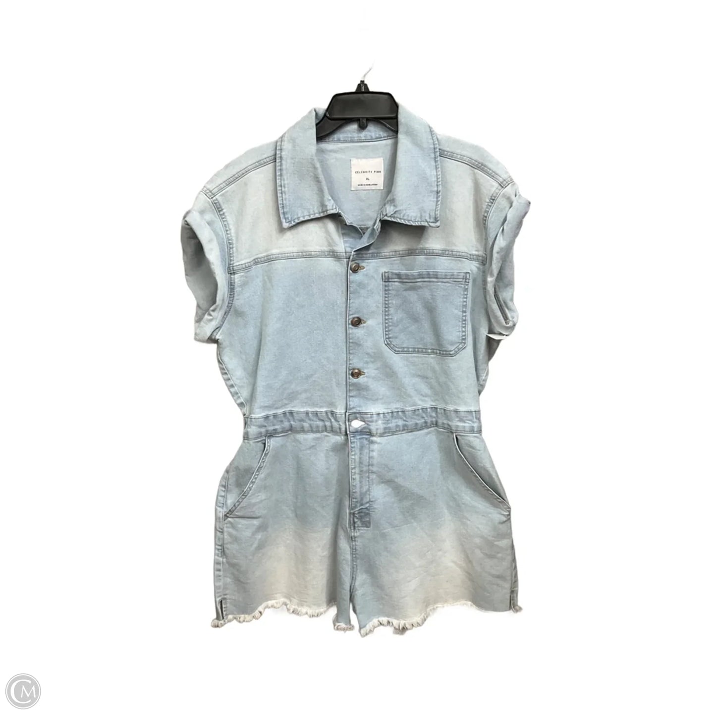 Romper By Celebrity Pink In Blue Denim, Size: Xl