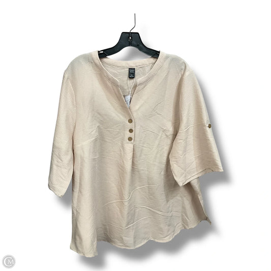 Top Short Sleeve By Clothes Mentor In Tan, Size: 3x