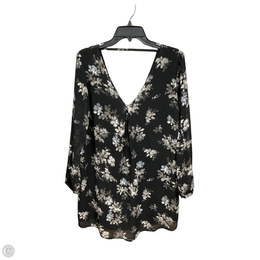 Blouse Long Sleeve By Astr In Floral Print, Size: L