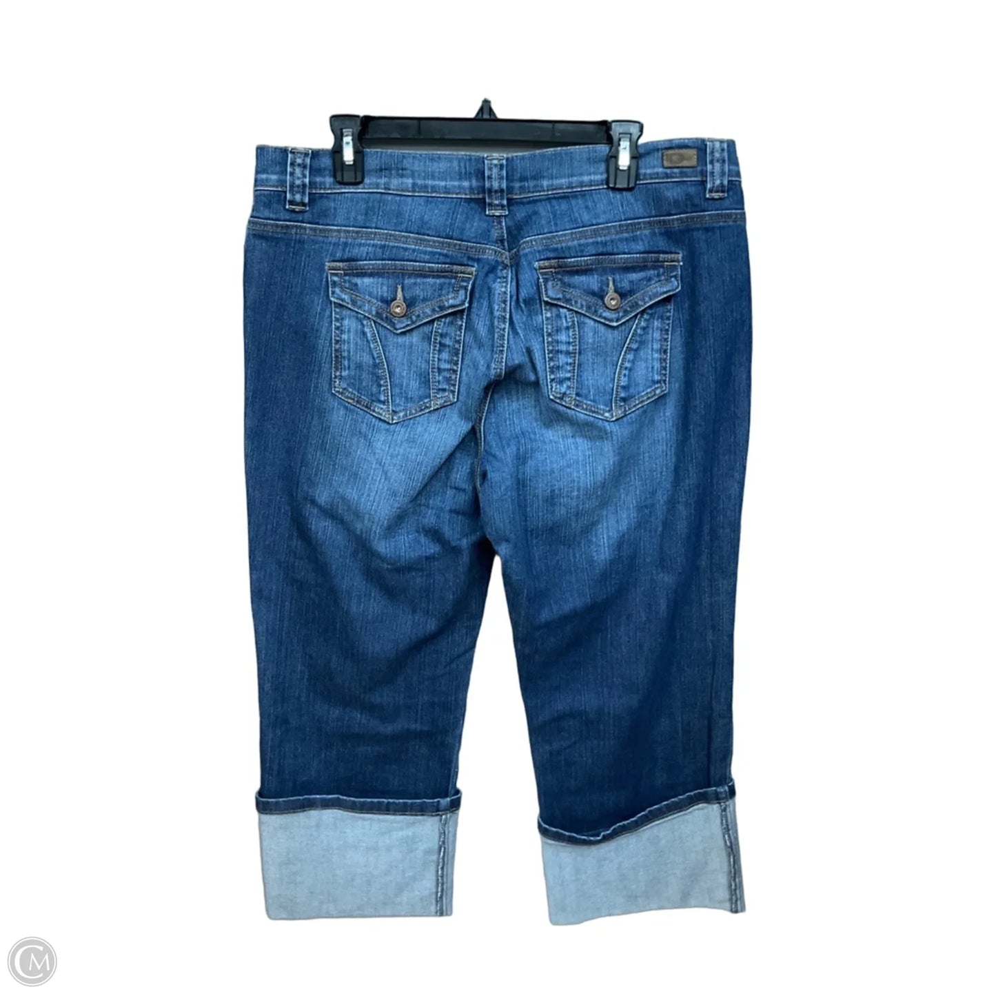 Jeans Cropped By Dkny In Blue Denim, Size: 16