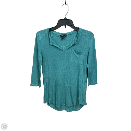 Top 3/4 Sleeve Basic By Lucky Brand In Teal, Size: Xs