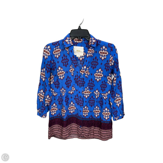 Blouse 3/4 Sleeve By Maeve In Multi-colored, Size: S