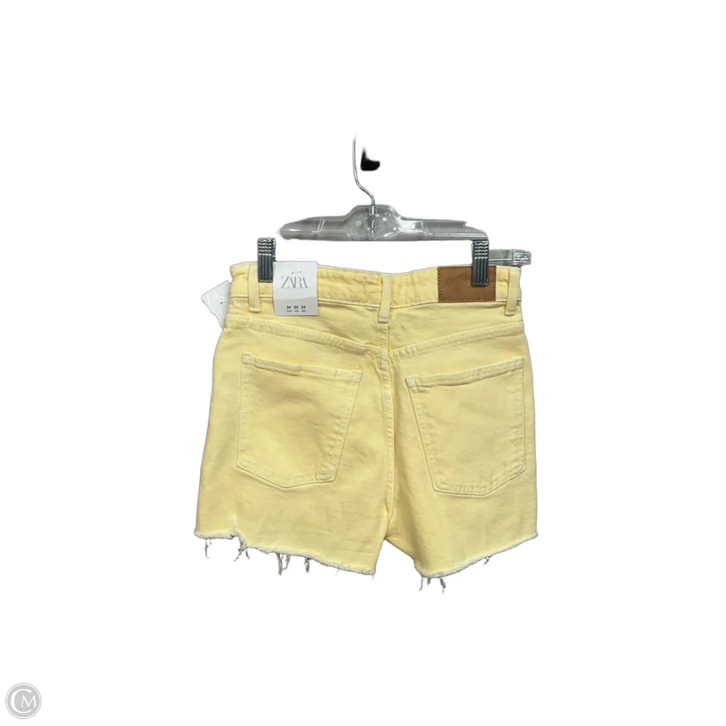 Shorts By Zara In Yellow Denim, Size: 2