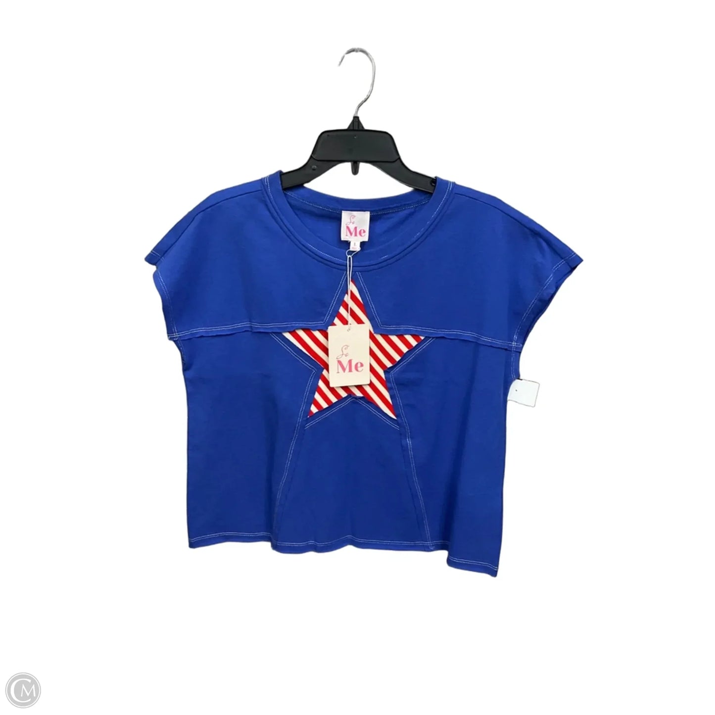 Top Sleeveless By Cmc In Blue, Size: L