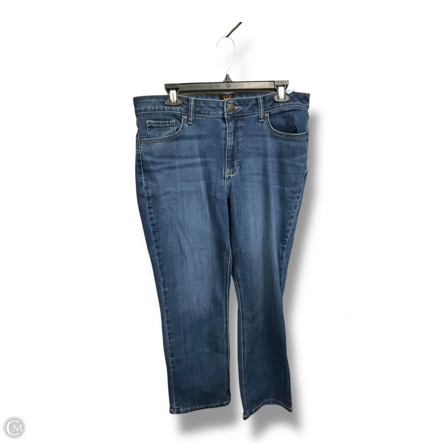 Jeans Straight By Lee In Blue Denim, Size: 14