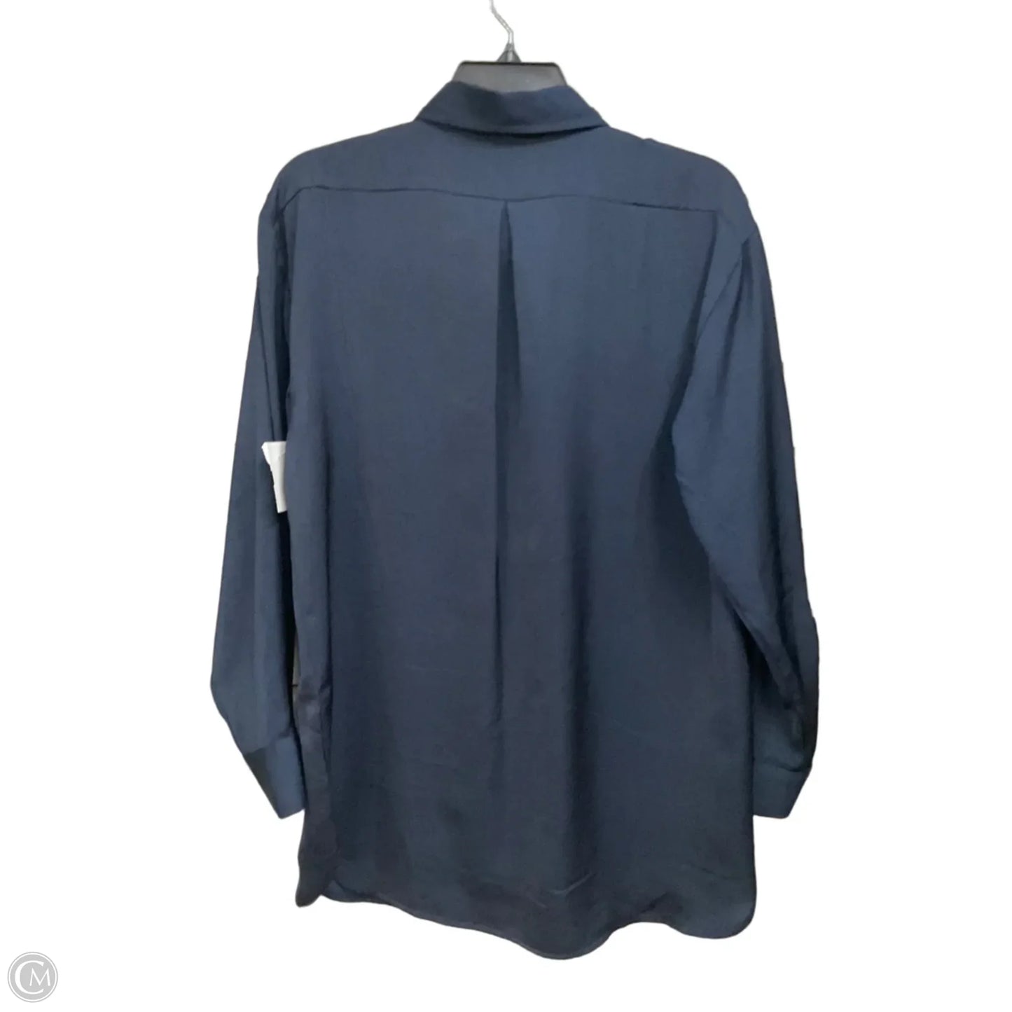 Blouse Long Sleeve By Banana Republic In Navy, Size: Xs