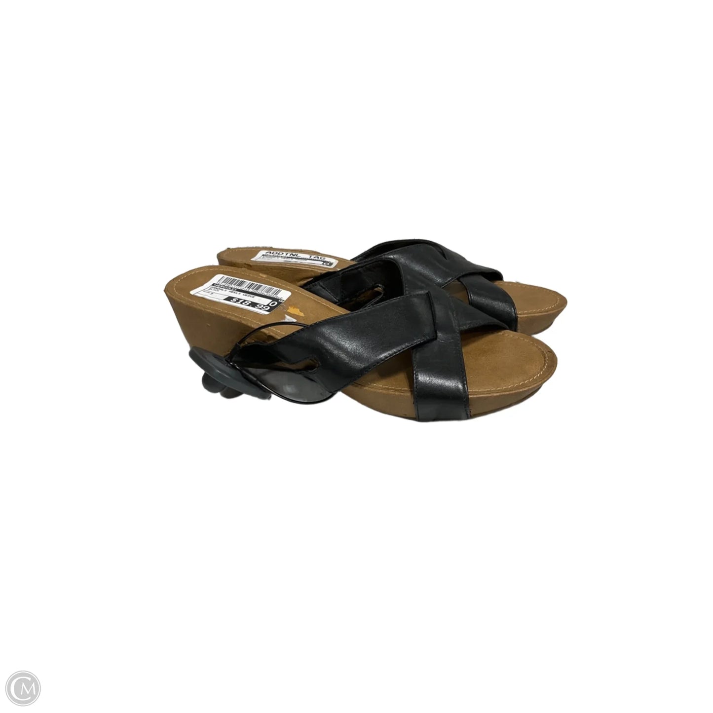 Sandals Heels Wedge By Aerosoles In Black, Size: 7