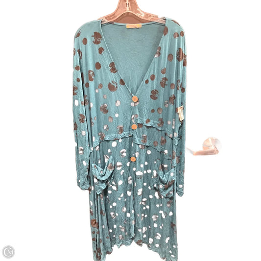 Cardigan By Clothes Mentor In Black & Blue, Size: 2x