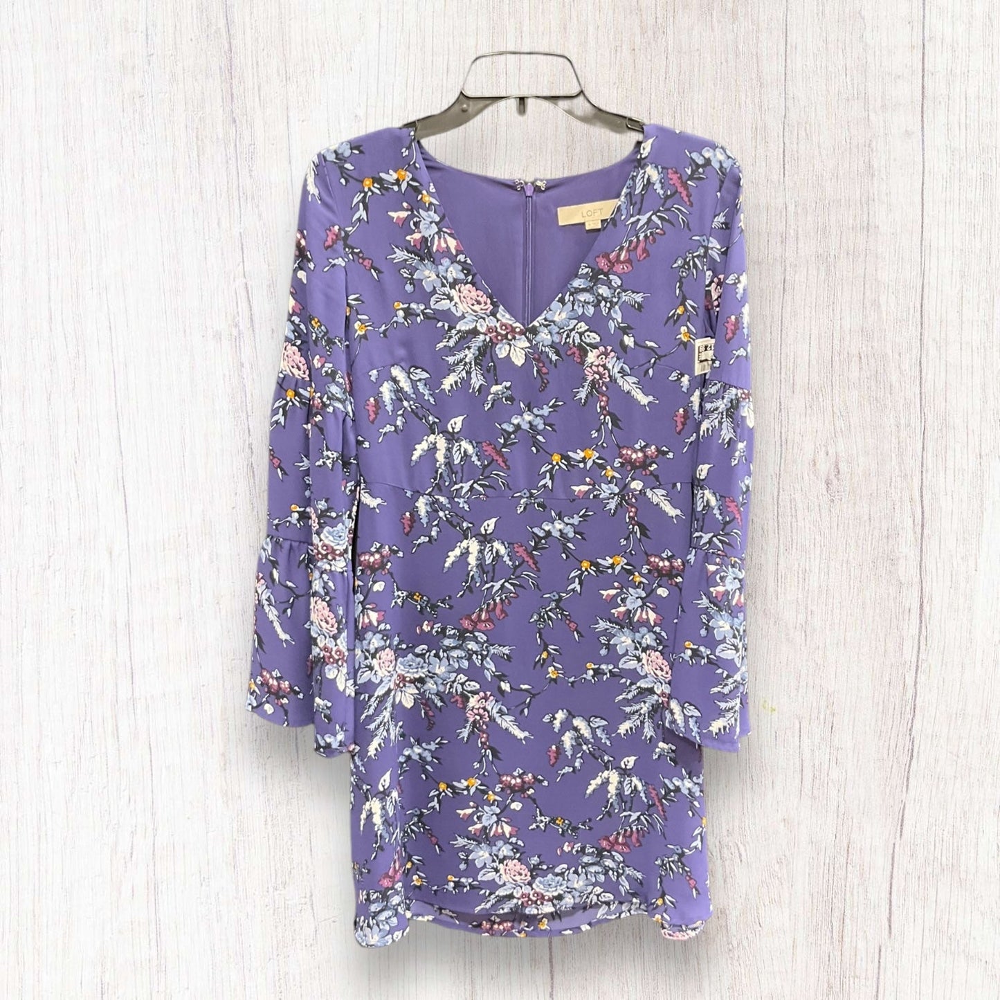Floral Print Dress Casual Short Loft, Size 0