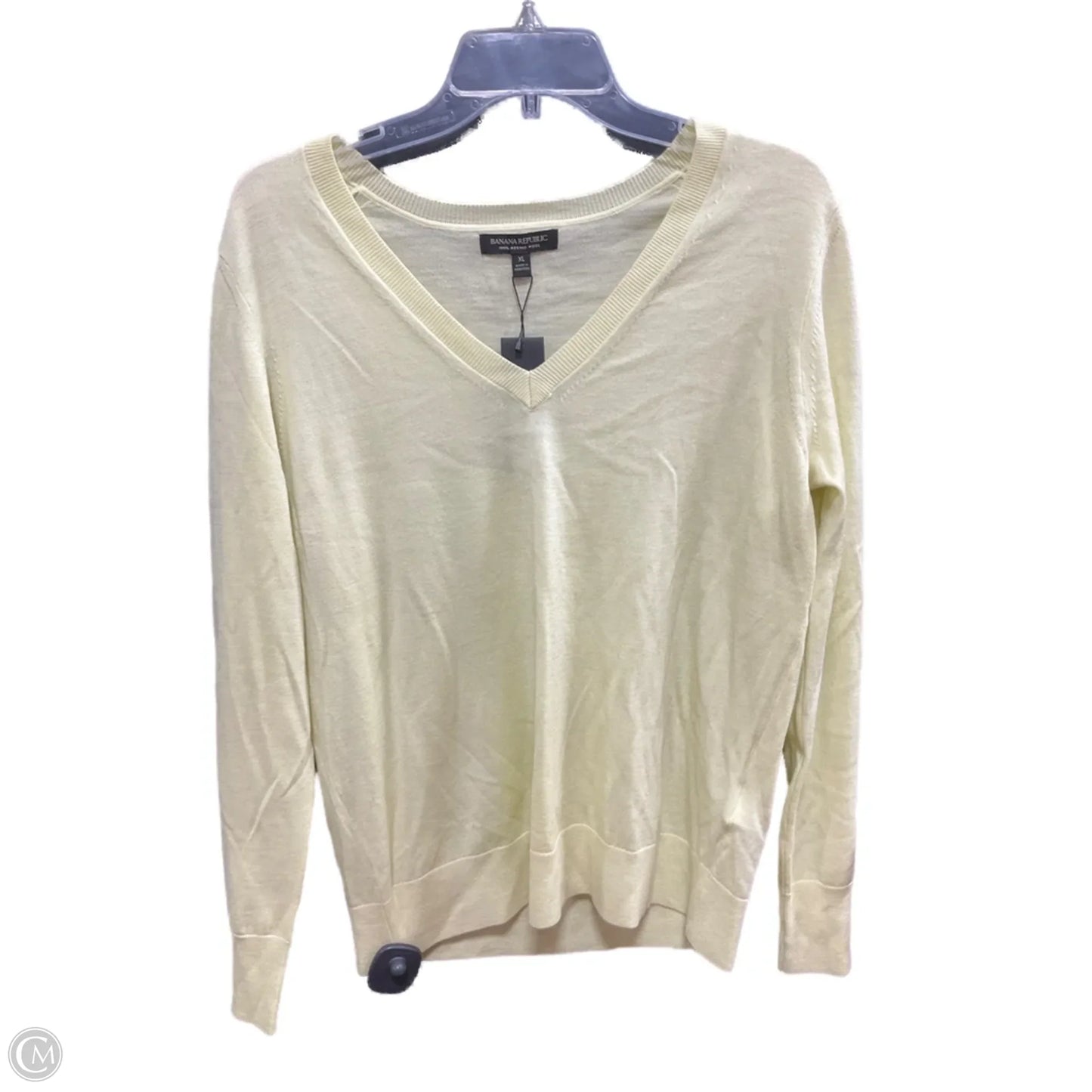 Sweater Cashmere By Banana Republic In Yellow, Size: Xl