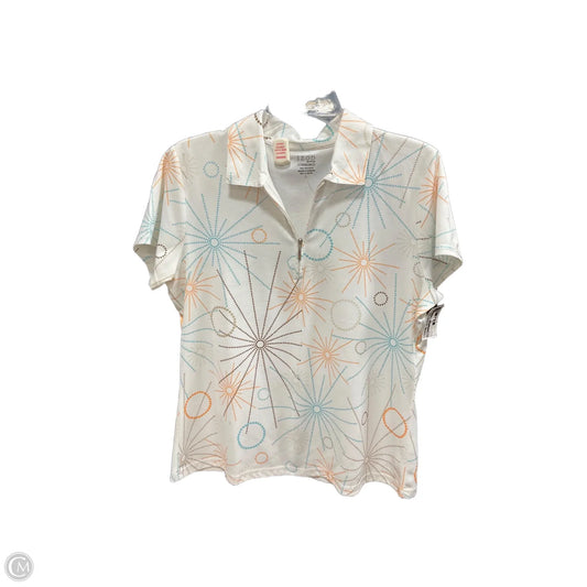 Athletic Top Short Sleeve By Izod In White, Size: L
