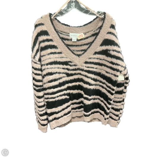 Sweater By Peck And Peck In Black & Purple, Size: L