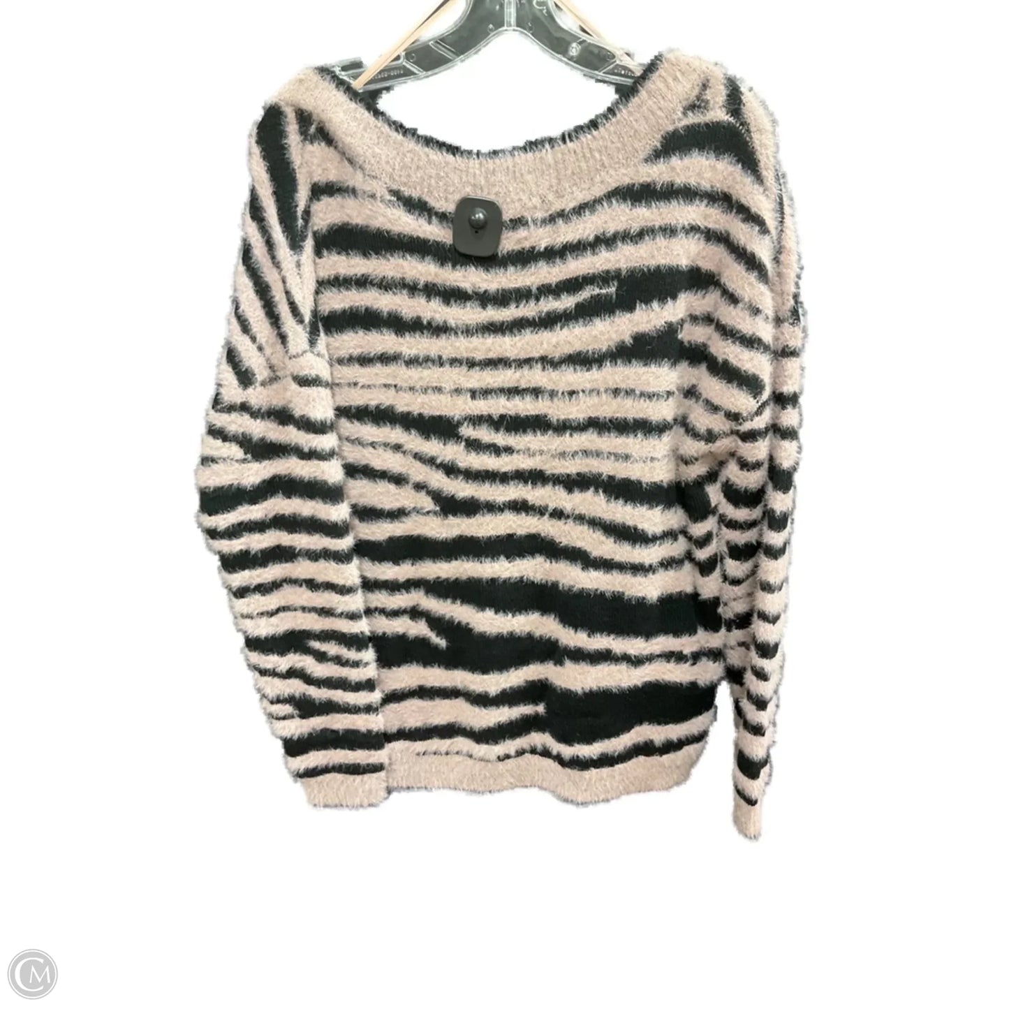 Sweater By Peck And Peck In Black & Purple, Size: L