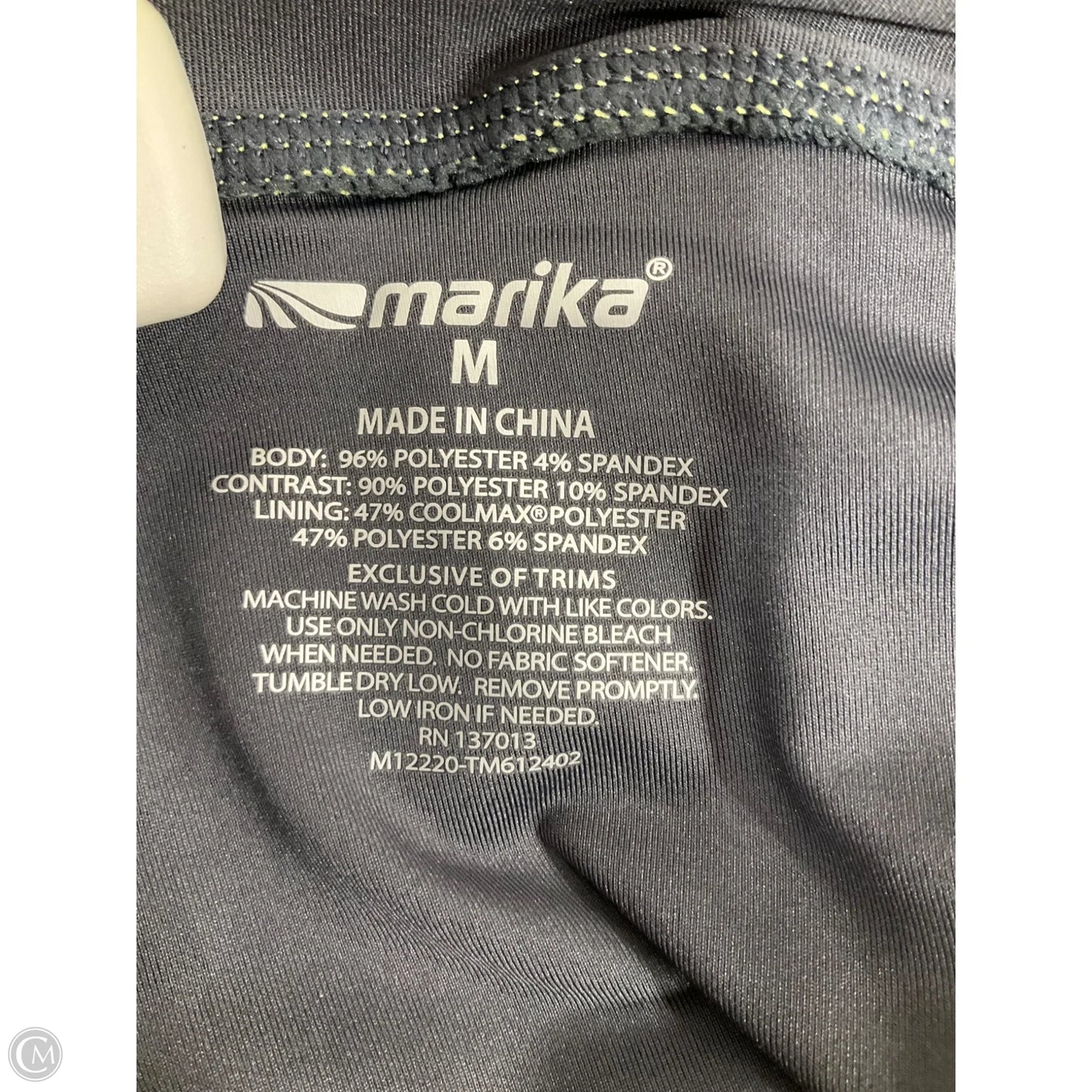 Athletic Shorts By Marika In Grey & Yellow, Size: M