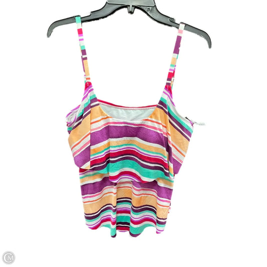 Swimsuit Top By Liz Claiborne In Striped Pattern, Size: 14