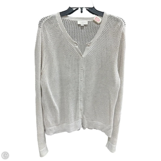 Sweater Cardigan By Loft In Beige, Size: Xl