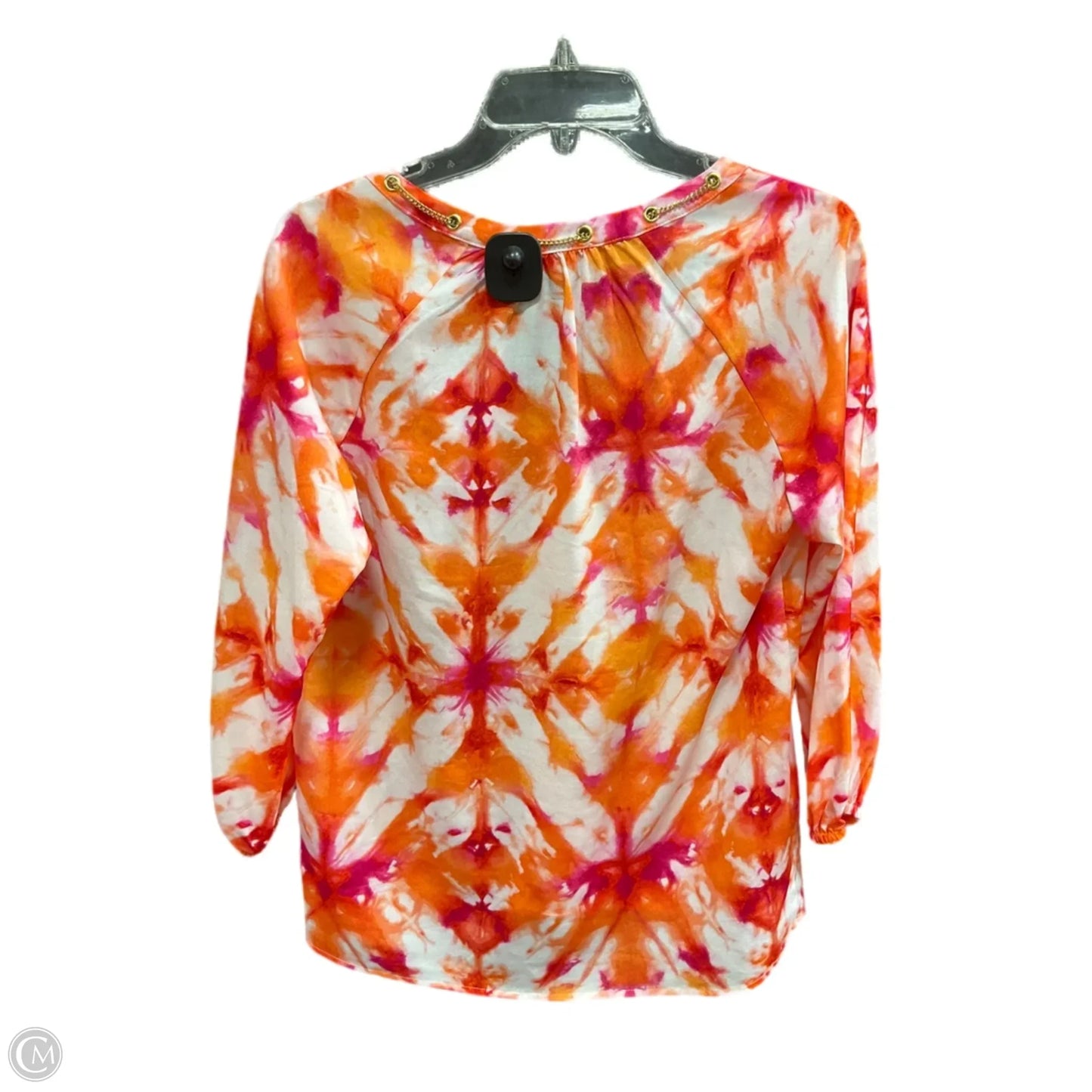 Top Long Sleeve Basic By Calvin Klein In Tie Dye Print, Size: S