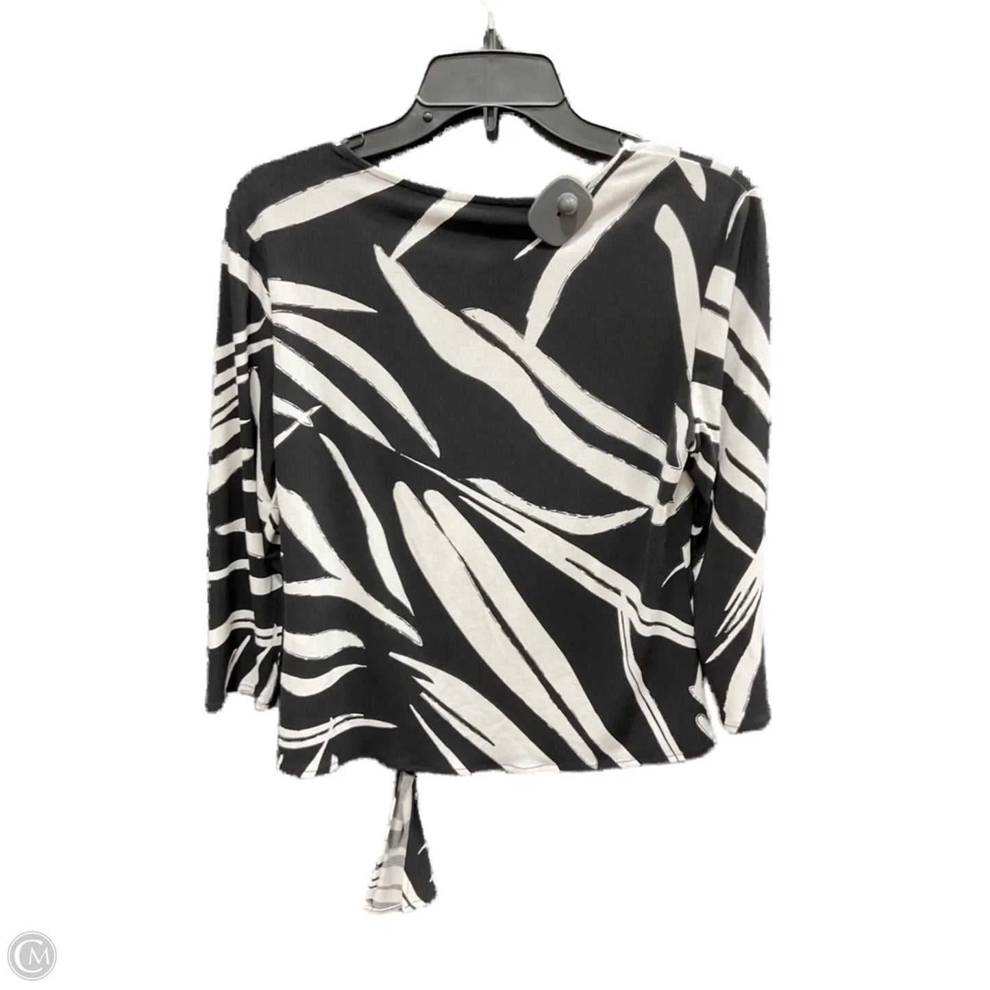 Top 3/4 Sleeve By Clothes Mentor In Black & White, Size: 8