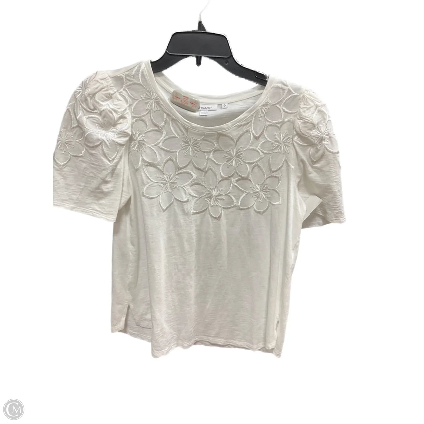 Top Short Sleeve By Chicos In White, Size: S