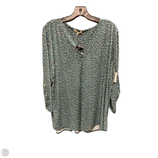 Top 3/4 Sleeve By Clothes Mentor In Green & Tan, Size: 3x