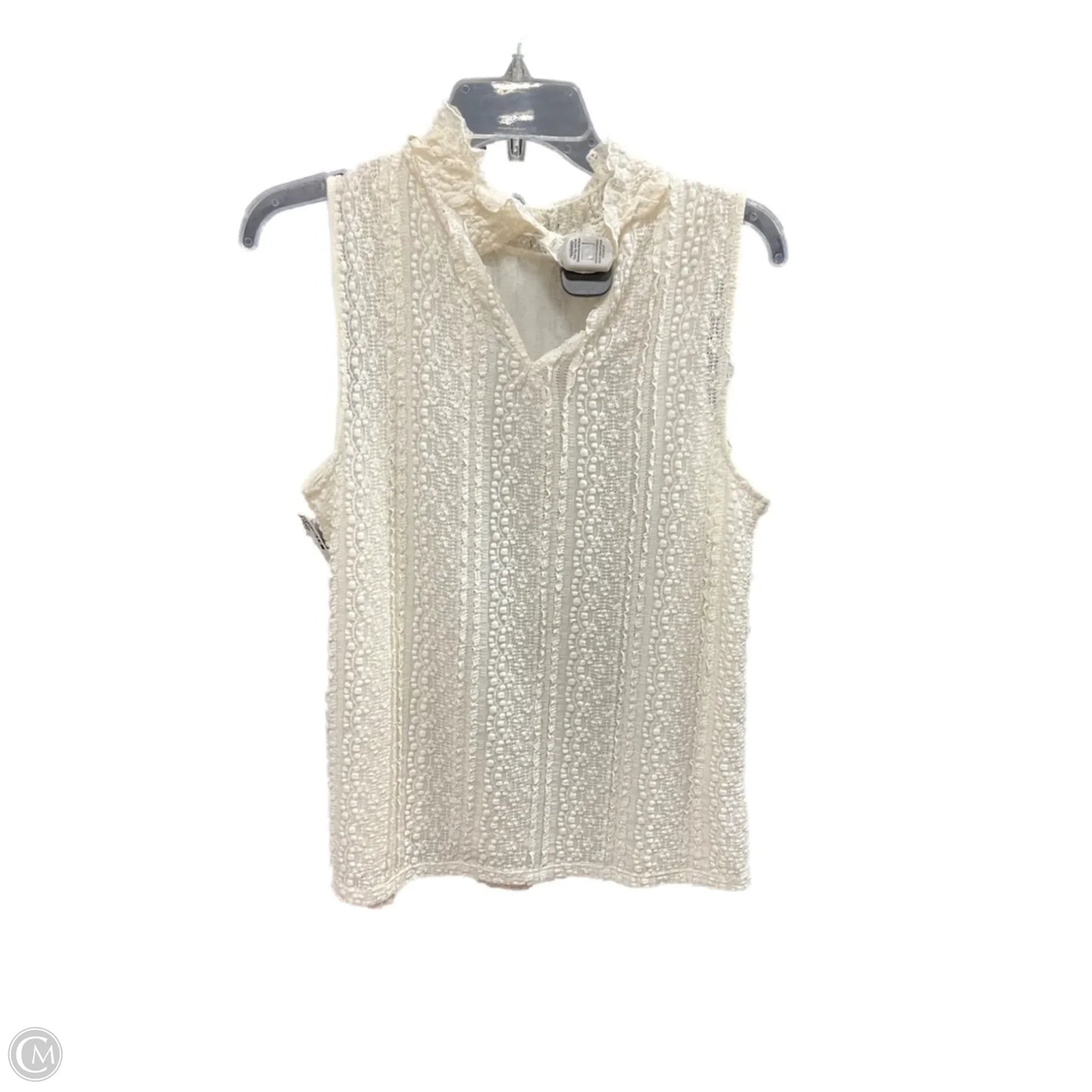 Top Sleeveless By Anthropologie In Cream, Size: L