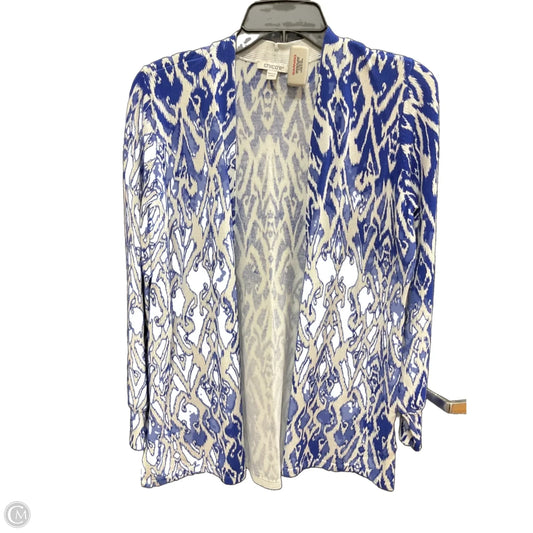 Cardigan By Chicos In Blue & White, Size: M