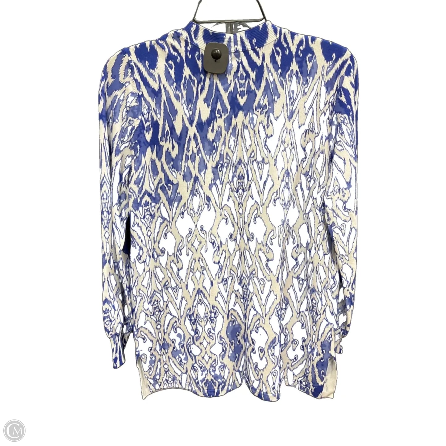 Cardigan By Chicos In Blue & White, Size: M