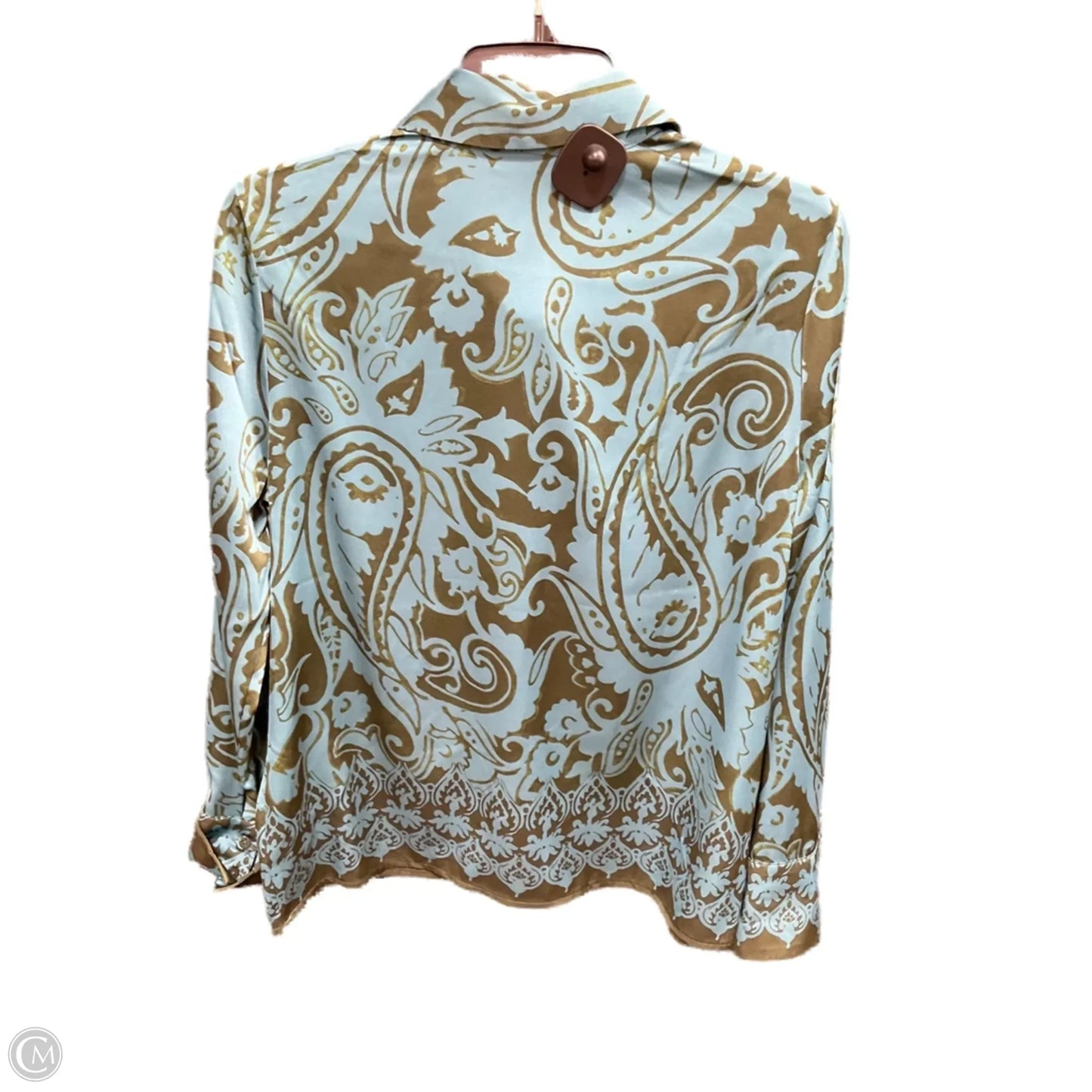 Blouse Long Sleeve By Rachel Zoe In Blue & Green, Size: S
