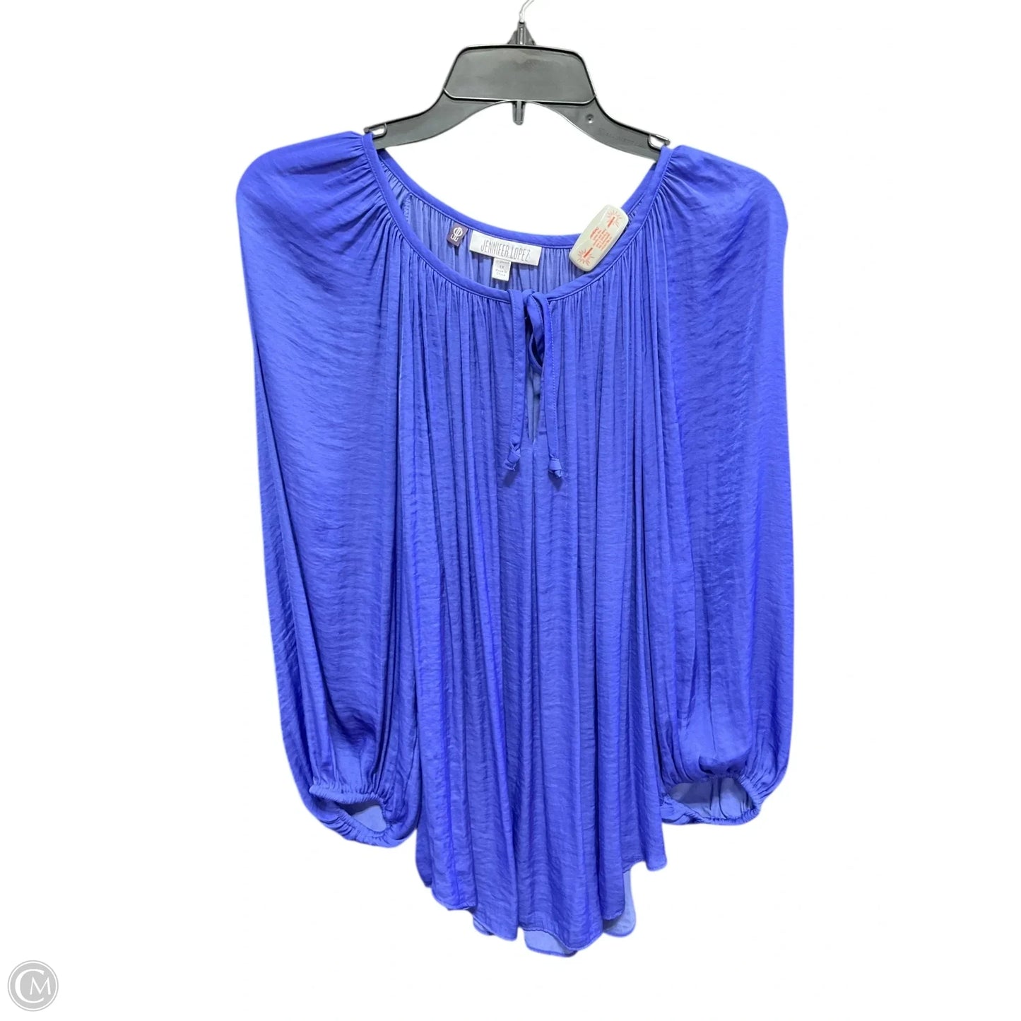 Top 3/4 Sleeve Basic By Jennifer Lopez In Blue, Size: 1x
