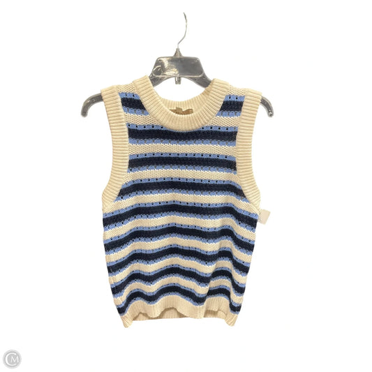 Top Sleeveless Basic By Loft In Blue & White, Size: S