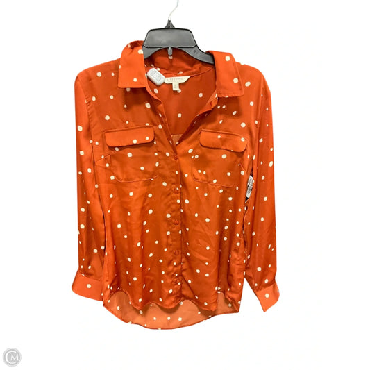 Blouse Long Sleeve By Liverpool In Polkadot Pattern, Size: Xs