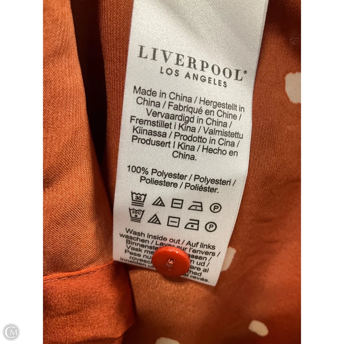 Blouse Long Sleeve By Liverpool In Polkadot Pattern, Size: Xs