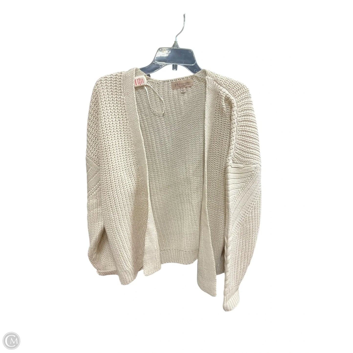 Sweater Cardigan By Philosophy In Beige, Size: L