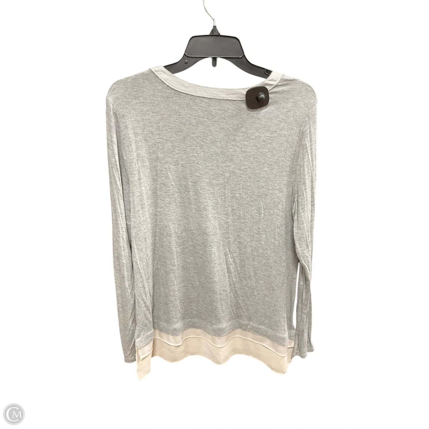 Top Long Sleeve Basic By White House Black Market In Grey, Size: L