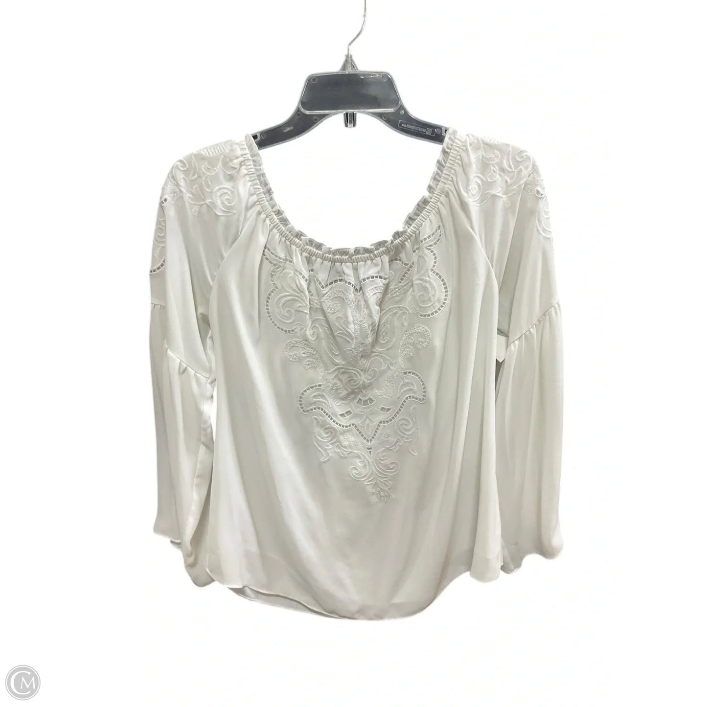 Top Long Sleeve Basic By White House Black Market In White, Size: L