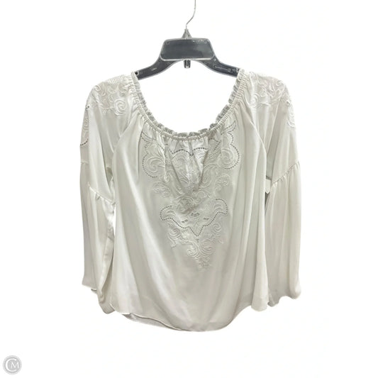 Top Long Sleeve Basic By White House Black Market In White, Size: L