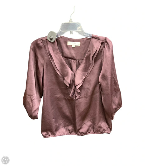 Top 3/4 Sleeve By Loft In Purple, Size: Mp