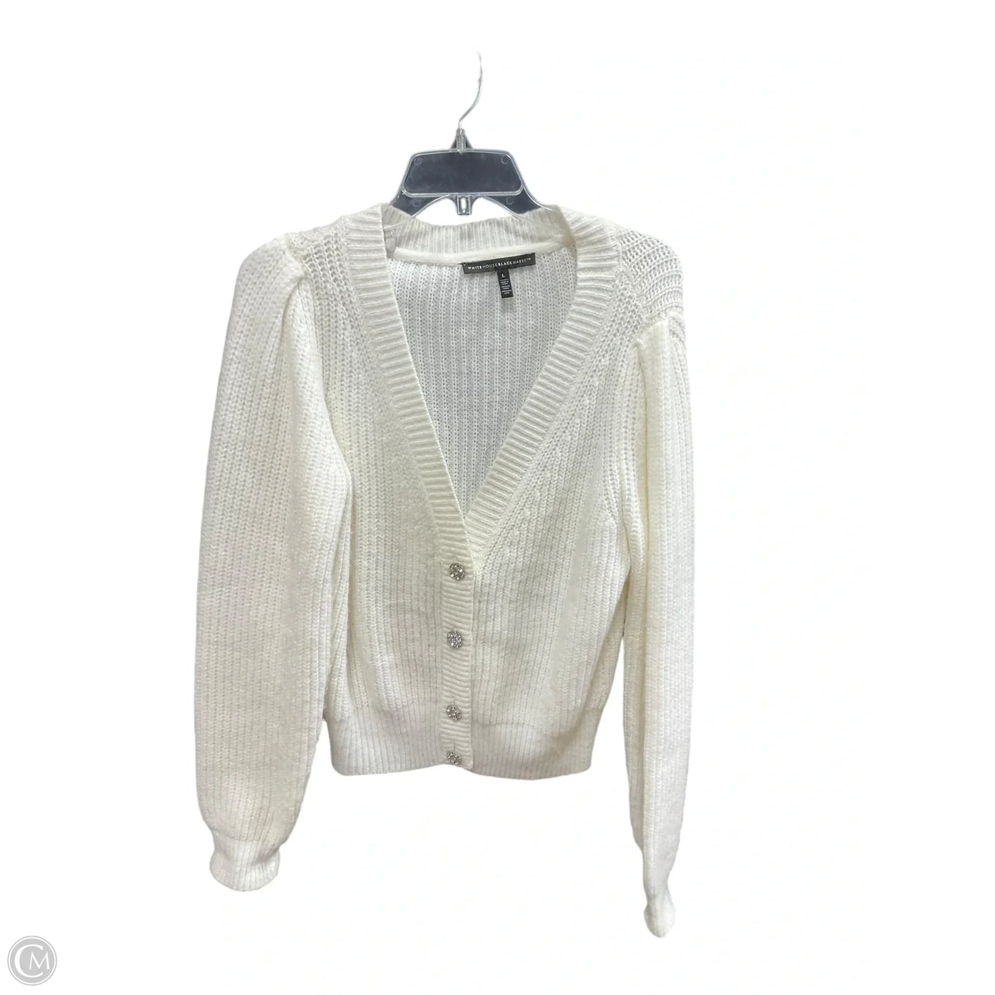 Sweater Cardigan By White House Black Market In Cream, Size: L